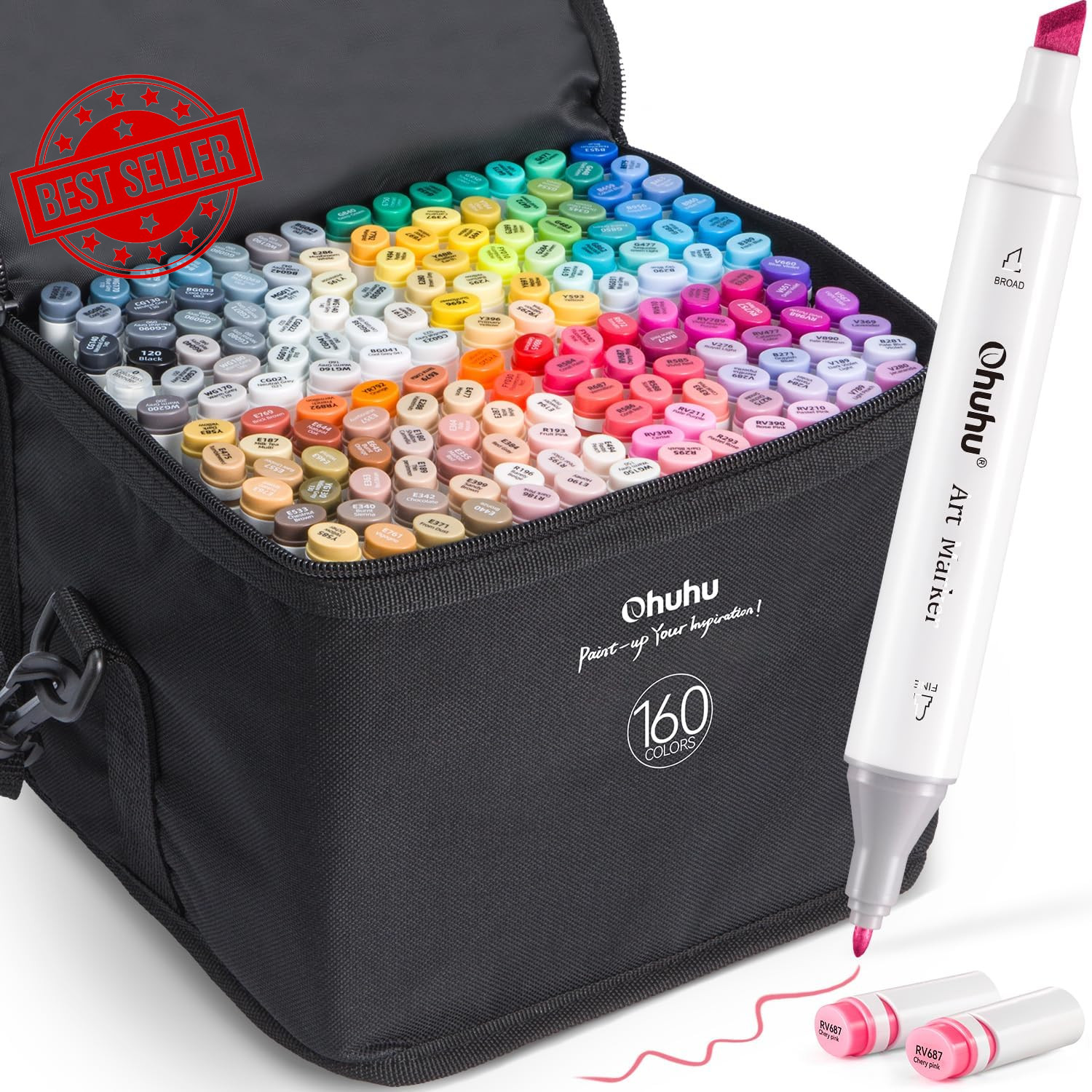 160 Colors Double Tipped Art Set Chisel & Fine Tips Refillab
