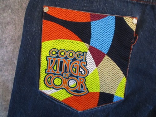 Coogi Australian Jeans Mens 38x31* Blue Denim Wide Leg Kings of Color Bird Retro - Picture 7 of 22