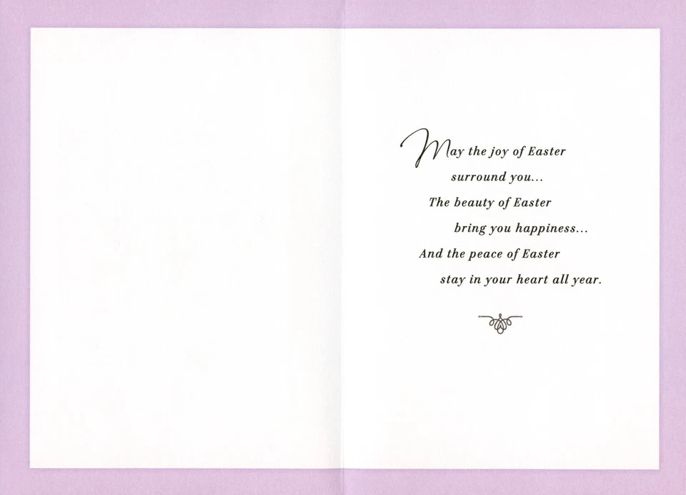 Tarjeta amorosa FELIZ PASCUA PARA UNA TÍA ESPECIAL, flores púrpuras fruta por Hallmark +✉ Foto 2 de 4