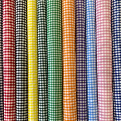 1/4'' GINGHAM Polycotton Stoffe 44''/112cm Meterware - Sommer, Schule, Picknick
