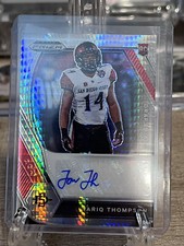 2021 Panini Prizm Draft Picks Autographs Prizms Hyper #204 Tariq Thompson