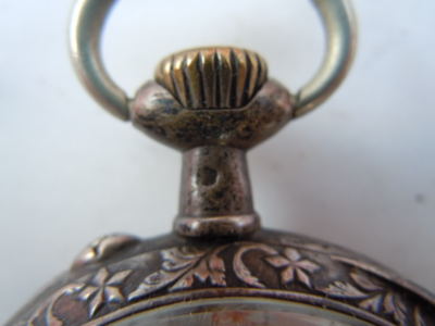 Montre De Poche Mécanique Ancienne En Argent Fin – Poinçon Crabe – 19ème Siècle – Ne Fonctionne Pas
