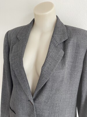 Veste Blazer Valentino Vintage Des Années 80 - Taille 44 IT - Laine Tweed Italienne - Style Bureau Chic