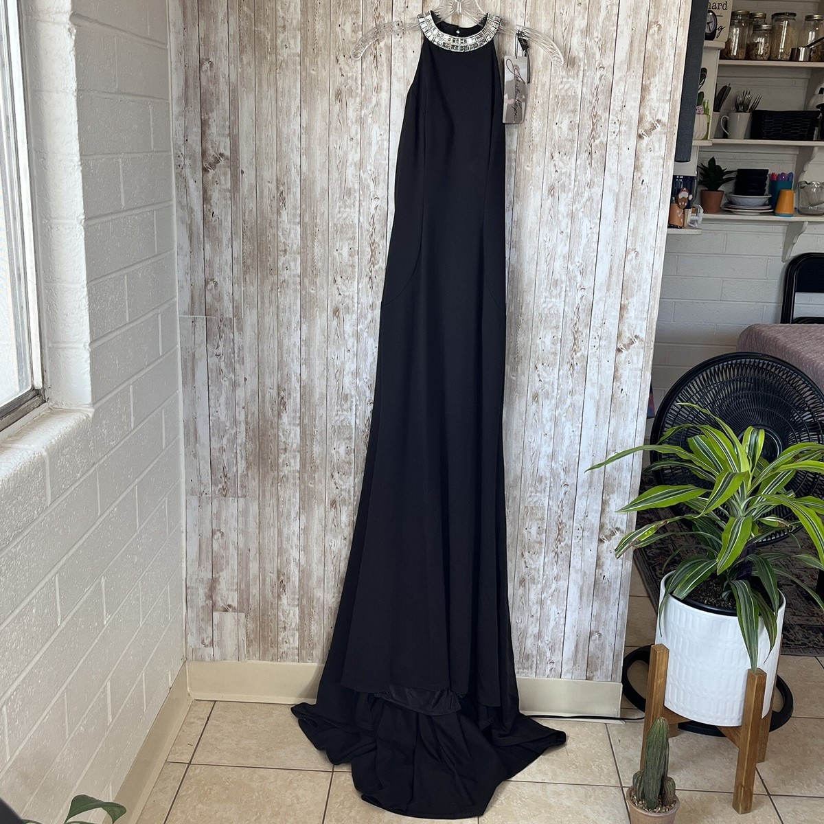 slim fit dress slacks Black Lace Fit and Flare Evening Dress Size 2 / Other