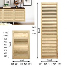 CLEAR Natural PINE or WHITE Wood FRONT DOOR Louvre Cupboard Wardrobe Slatted