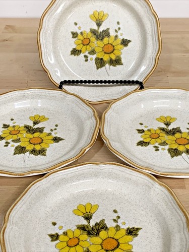 4 Mikasa Sunny Side EB 802 Stoneware Ceramic Salad Bread Plates Made in Japan 8" - Picture 3 of 5
