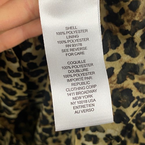 Tahari Ruffle Blouse Size 3X Button Up Mini Cheetah Print Long Sleeve - Bild 7 von 11