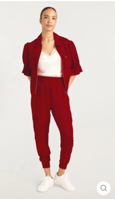 NWT Cinq à Sept Giles Cargo Joggers - Rosewood (Size S) MSRP $ 265.00