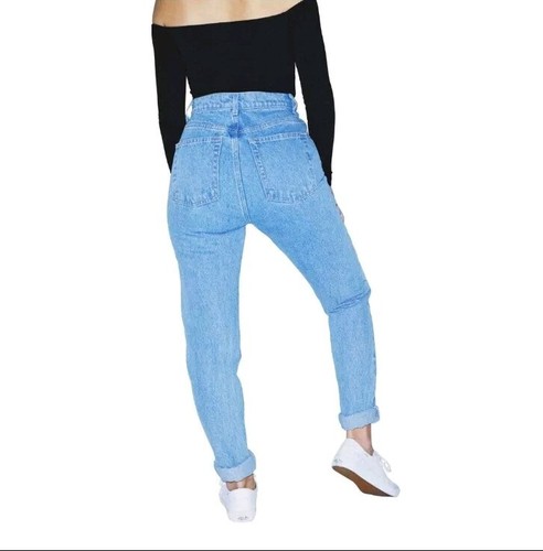 American Apparel Women's High-Waist Jean, Light Wash, 32W/32 Sz 12 - Picture 3 of 5