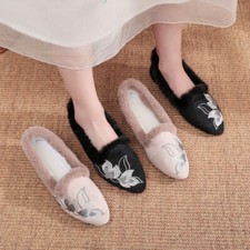 Women Cloth Shoes Footwear Fleece Lined Warm Thicken Casual Ethnic Vintage Style