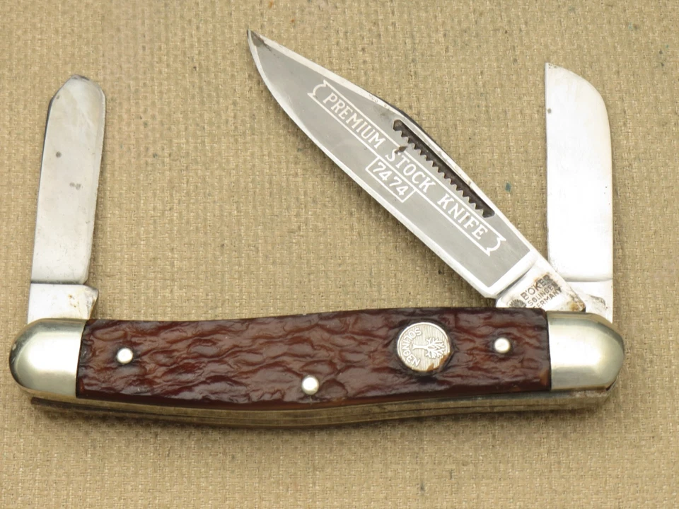 De colección BOKER Solingen 7474 Grande Stockman - Manijas Delrin Jigged Acero al Carbono Foto 2 de 4