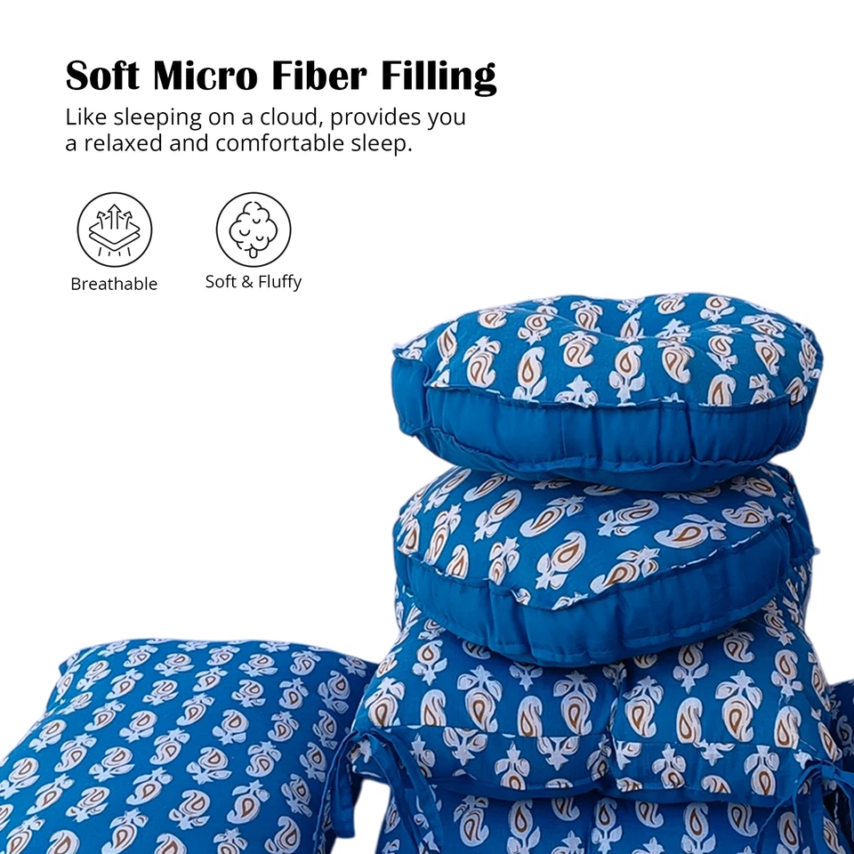 Premium Decorative Floor Cushion Set of 6 - Soft & Comfortable Pillows multi siz - Image 2 of 4