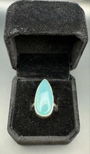 Green chalcedony gemstone sterling silver .925 ring