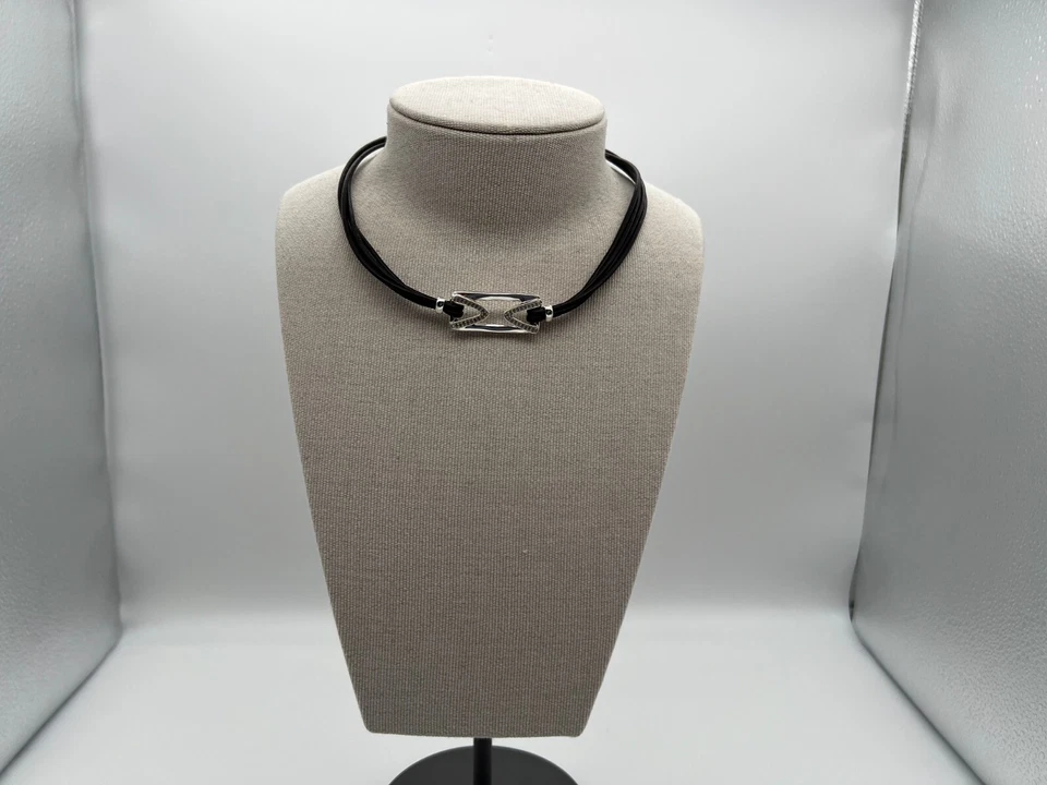 NEW Uno de 50 THE ONE TOPAZ Silver Plated Short Necklace Leather Topaz - Imagem 3 de 4