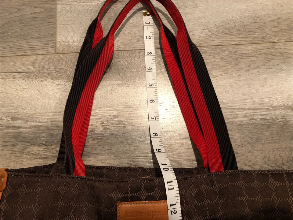 De colección Pañal Kate Spade Clásico Logo Estampado Tela Y Cuero Foto 4 de 4