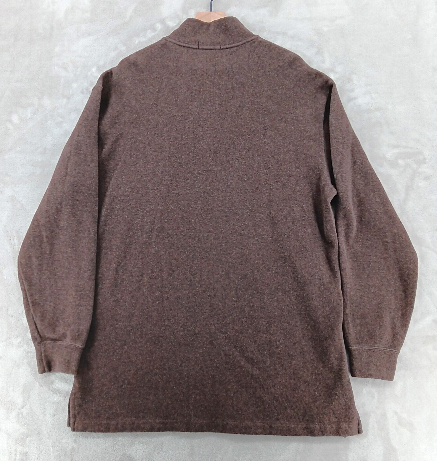 Polo Ralph Lauren maglione uomo XLT alto marrone 1 4 zip manica lunga marrone pony