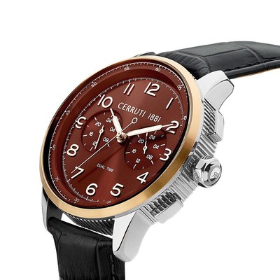 Cerruti 1881 Mucciano Mens Watch with Black Leather Strap 