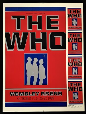 【※THE WHO✨1989 Tour✨パンフレット】 The Who POSTER Uncut Artist Proof Wembley Arena 1989 Signed Gary