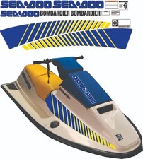 SEADOO SP 1990 Graphics / Decal / Sticker Kit CUSTOM BLUE & YELLOW CUSTOM