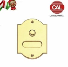 Pulsante Campanello targa ottone lucido oro diametro 480x110  made in italy p620