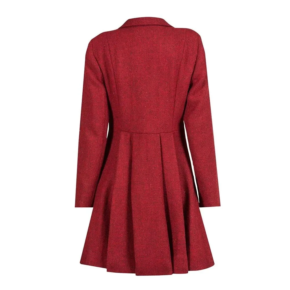 WOMEN S HARRIS TWEED COAT ZOE RED eBay