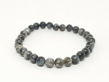 Black Labradorite Round Bead Bracelet Crystal Powerful Grounding Natural 7.5"