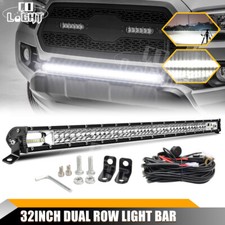 32 Led Light Bar Combo Kit Wiring For Toyota Tacoma 05-15 Bumper Hidden Grille