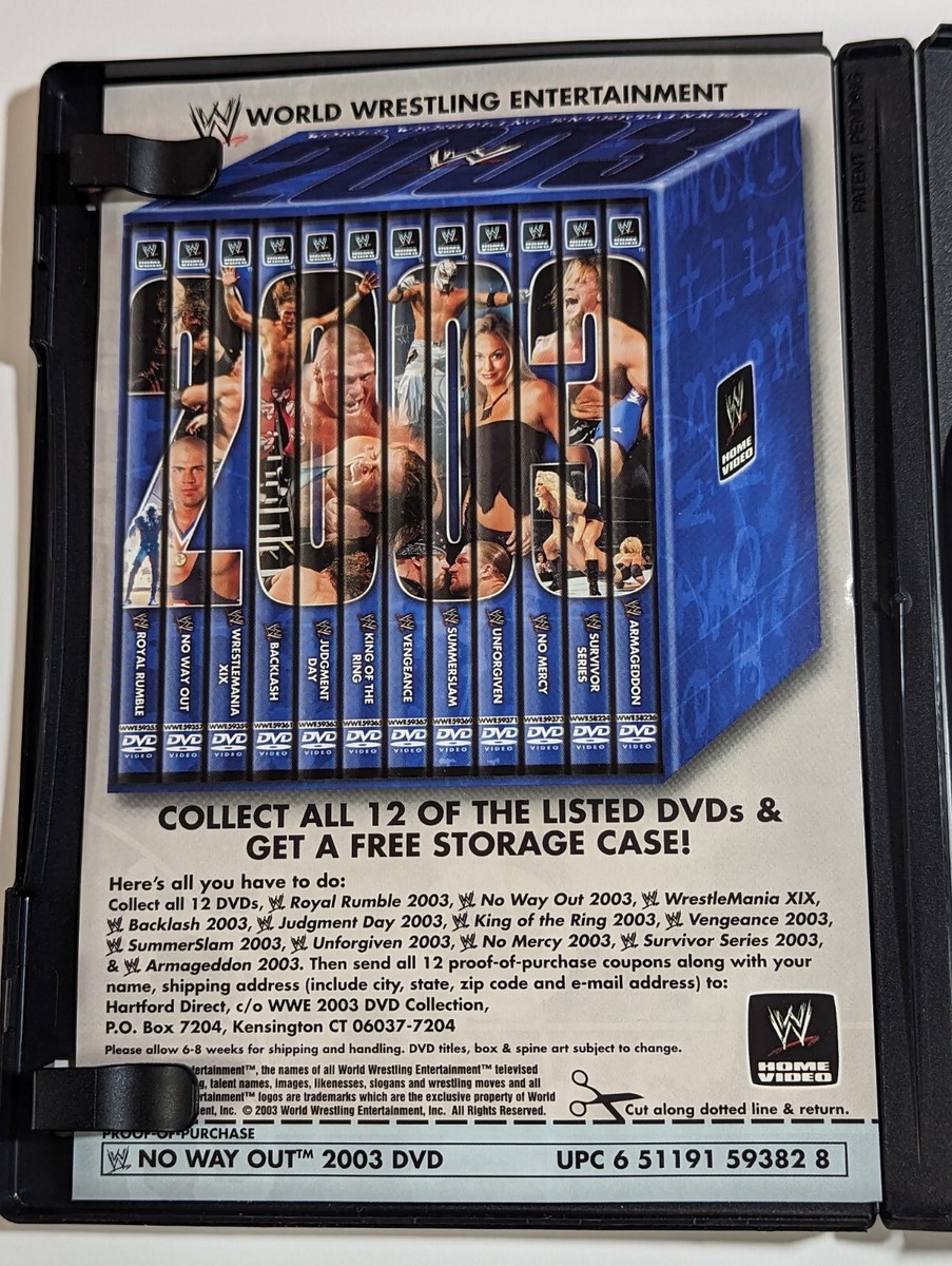 WWE - No Way Out 2003 (DVD, 2003) WWF Word Wrestling Hulk Hogan