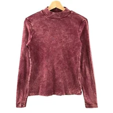 Michael Stars Knit Tie Dye Raspberry Mock Turtleneck Size M