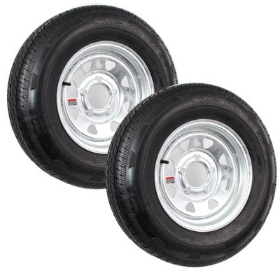 2-Pack Radial Trailer Tire Rim ST175/80R13 175/80R-13 LRC 5 Lug Galvanized Spoke