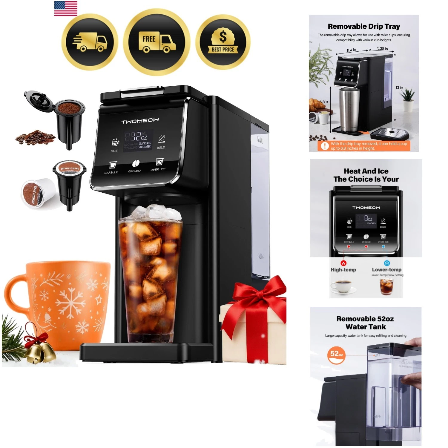 Coffee Maker Hot & Iced With Bold Setting,Single Serve Coffee Maker For K Cup...
Opens in a new wind