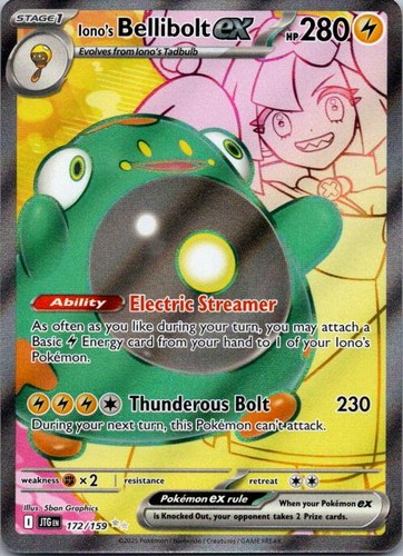 Iono's Bellibolt ex 172/159 Ultra Rare Journey Together Pokemon Holo NM AA-33