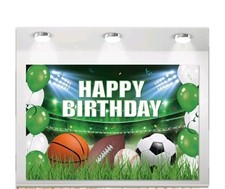 Sports Theme Birthday Party Banner Soccer Field Sports Decorations 5 x 3ft