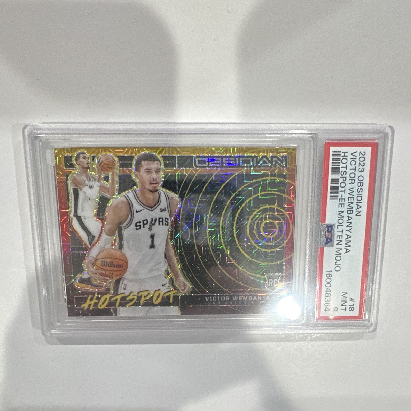 2023-24 Panini Obsidian Hotspot Victor Wembanyama #18 Molten Mojo /10 PSA 9