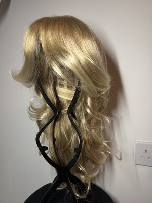Lange blonde Haare Perücke Lagenlook Vorhang Pony Sabrina Zimmermann Kostüm Cosplay