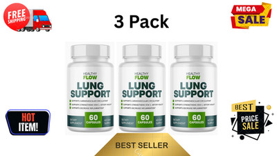 Lot of 3 Healthy Flow Lung Support Formula - 60 Capsules Fast Free Shipping