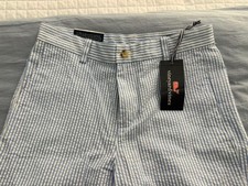 Vineyard Vines Seersucker Breaker Pant Boys Size 14 Blue and White Stripe