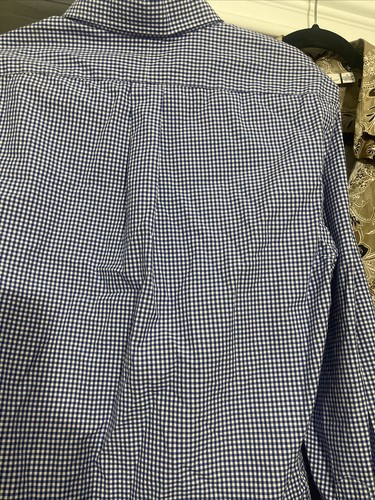 Camisa Ralph Lauren Para Hombres Pequeña Azul Guinga Carne Pony Logo Informal Con Botones - Imagen 5 de 6