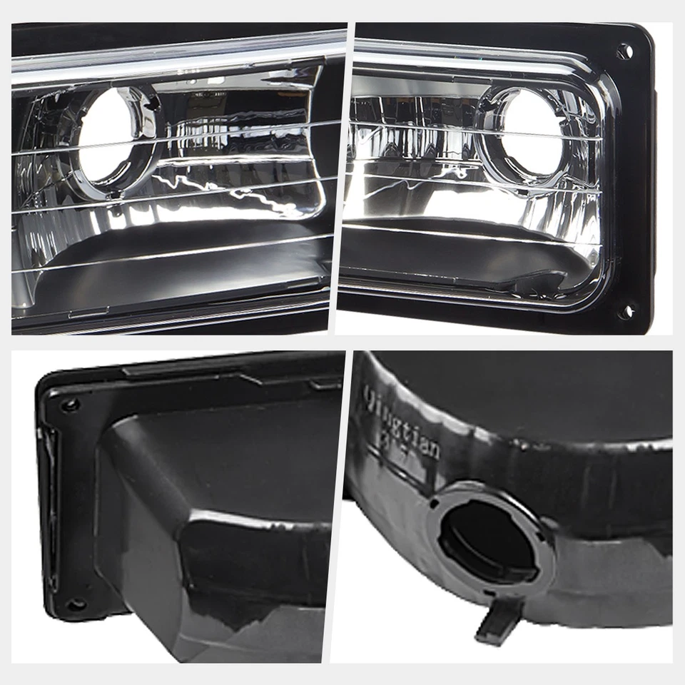 For 88-98 Chevy GMC C10 C/K Suburban GMT400 Bumper Light Turn Sinal Lamp Black - Image 4 of 4