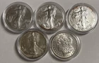 U.S. Mint 2025,1990, 2021,2021Silver Eagles & 1902 Morgan Dollar 5 oz 0.999