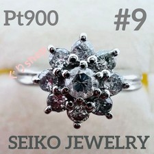 SEIKO JEWELRY Pt900 Diamond Ring Size 9
