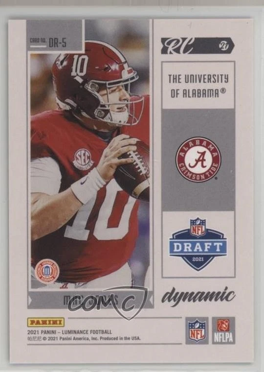2021 Panini Luminance Dynamic Rookies Green /10 Mac Jones #DR-5 RC - Image 2 of 2