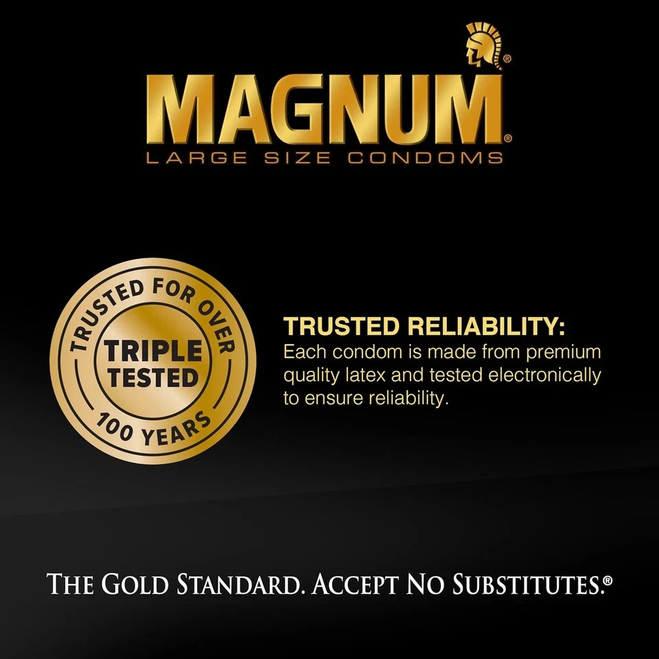 Trojan Magnum XL Large Size Lubricated Condoms Pack of 12