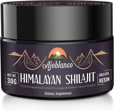 Ajoblanco 600mg Shilajit Pure Himalayan Organic Shilajit Resin - 30 Grams