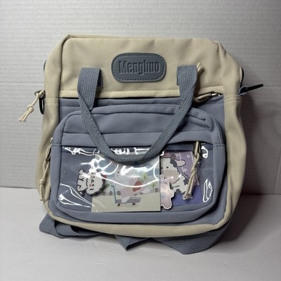 Teen Backpacks Multi-Pocket School Bag Student Girls College Kawaii Cute Blue