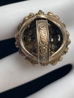 Vintage Gold Tone Plated Adjustable Flower Ring crystals domed 1” large statemen — photo 7