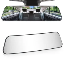 Rearview Mirror, 12 Inch Panoramic Interior Clip-on Wide Angle Convex Univers...