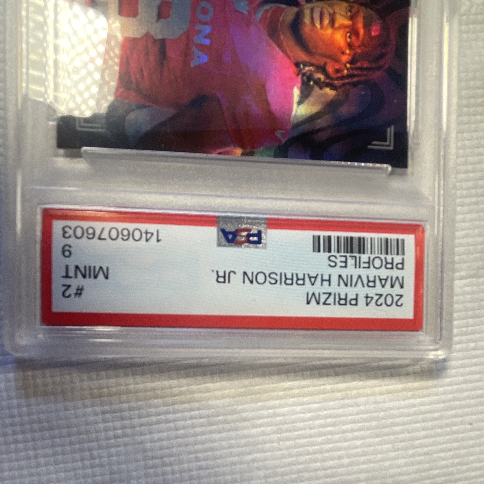 2024 Panini Prizm Profiles Marvin Harrison Jr. #2 Arizona Cardinals RC PSA 9 view 2