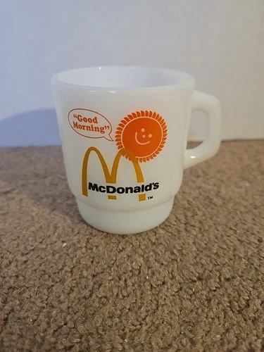 Vintage Anchor Hocking Fire King" McDonald's" Good Morning Sunshine Cup Mug
