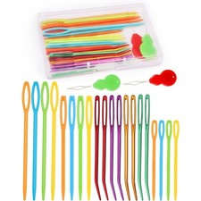 Large-Eye Plastic Tapestry Needles for Sewing Knitting Crochet 25-Piece Darning